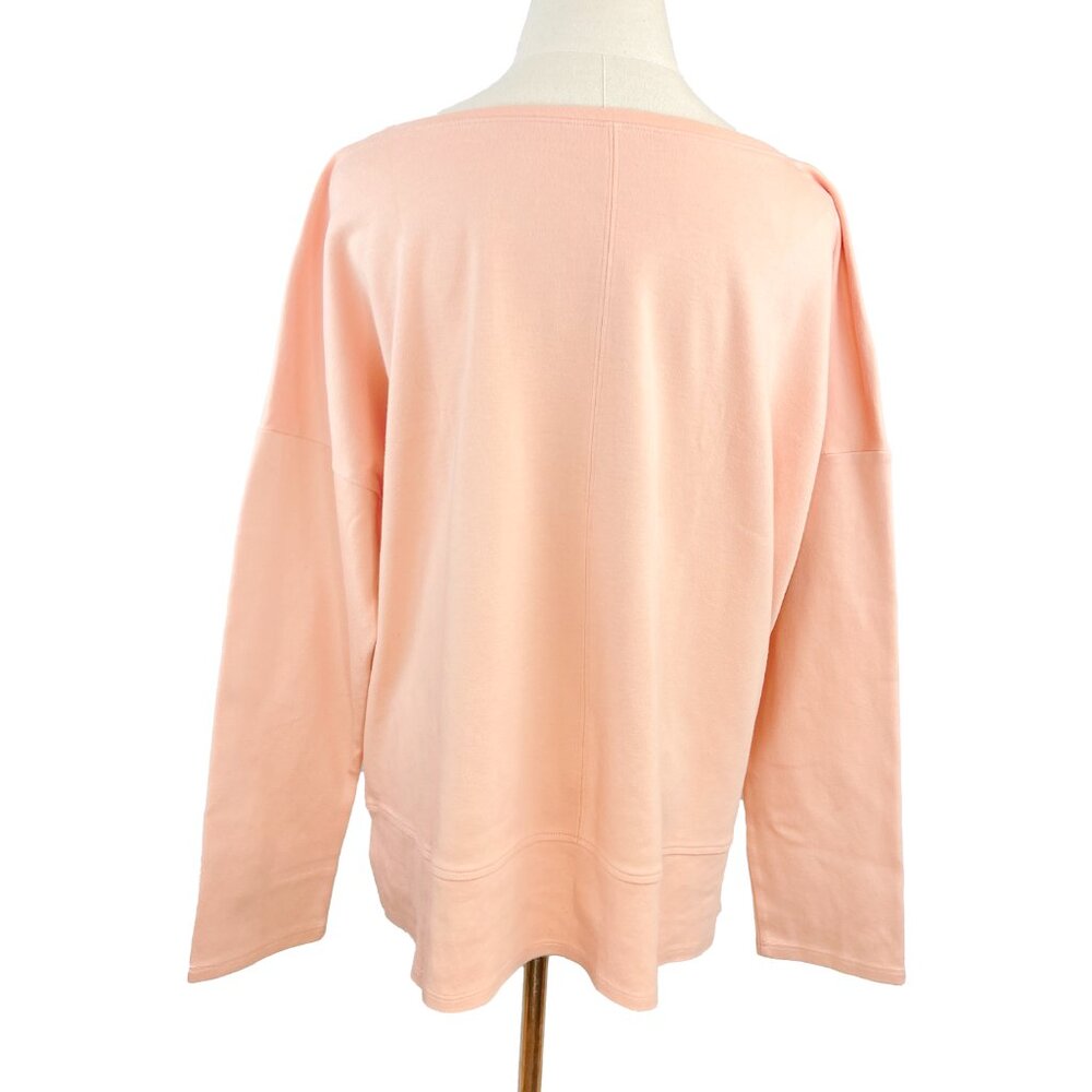 Eileen Fisher Pink Long Sleeve Organic Cotton Pullover sz L - Picture 4 of 7